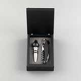 SCIP CB2003 Black Wooden Box w/ Wine Stopper & Corkscrew