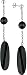 14K White Gold Black Agate and Onyx Earrings
