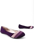 Pleated Detail Velvet Flat 7 PURPLE