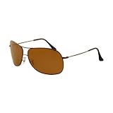 Ray-Ban RB3267P Polarized Square Aviator Sunglasses,Dark Earth Frame/Brown Lens,64 mm
