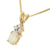 .27ct Oval Opal & 3 Diamond (.04ct) Pendant