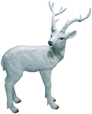 21 in. Deer Statue in White