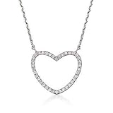 .15ct t.w. Diamond Heat Pendant Necklace In 14kt White Gold. 16