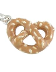 Realistic Salted Pretzel 925 Sterling Silver and Enamel Traditional Charm or Pendant