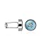 Forzieri Blue Button Mother-of-Pearl Silver Plated Cufflinks