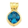 14K Yellow Gold London Blue Topaz Pendant