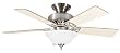 Hunter Ceiling Fans 20411BN Auberville Fan - Brushed Nickel Traditional Small Room Indoor Fan 44"
