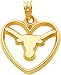 14K Gold University of Texas Heart Charm New