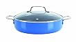 T-fal Simply Delicioso D1838263 Nonstick Dishwasher Safe 12-Inch Everyday Pan with Glass Lid Cookware, Blue