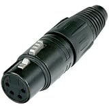 Neutrik NC4FX-B 4-Pin Female Cable, Black/Gold Contacts