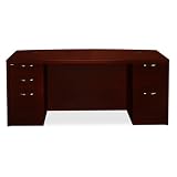 Hon Valido Double Pedestal Bow Top Desk - Mahogany