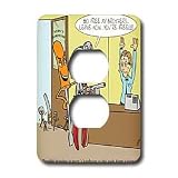Londons Times Funny Music Cartoons - Trouble Brewing At The Hardware Store - Light Switch Covers - 2 plug outlet cover