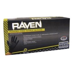 SAS Safety Raven Powder Free Black Nitrile Gloves - Small - SAS66516