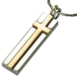 Floating Copper Cross on Stainless Steel Pendant