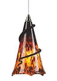 Tech Lighting 700MOMOVTRZ-LED Mini Ovation Collection - Monorail Pendant, Monorail Mini Ovation Bronze Finish with Tortoise Shell Glass with Red Ball