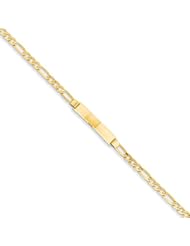 7 Inch 14k Gold Figaro ID Bracelet