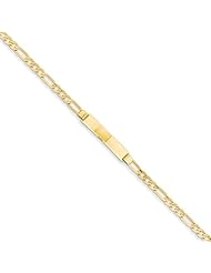 14k Figaro Id Bracelet