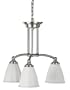 American Fluorescent FAP313SNSCT Faceted Blown Glass Pendant, 3 Light, Satin Nickel
