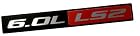 Red Black 6.0L Liter LS2 Real Aluminum Engine Hood Emblem Badge Nameplate for GM General Motors Performance Chevy Chevrolet CHEVY CORVETTE SSR 2005 2006 05 06 PICK UP HOLDEN VAUXHALL CTSV Pontiac GTO Chevrolet Trailblazer SS 2006 2007 2008 2009 06 07 08 09 Saab 9-7X Aero