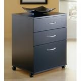 Three-drawer Mobile Filing Cabinet - Filing where you need it (Black) (26.625H x 18.625W x 17.625D)