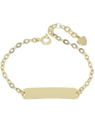 14k Yellow Gold, Rolo Cable Link Kids Children ID Bracelet 5mm Wide