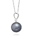 18″ 18K White Gold Necklace and Pendant Featuring an 11-11.5mm Cultured Tahtian Pearl and Diamond