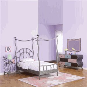 Powell Parisian Twin Size Canopy Bed