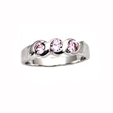 Sterling Silver Baby Ring with Pink CZ - Sizes: 1-4