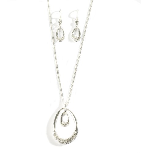 Oval Diamant? Necklace & Earrings Set