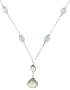 Sterling Silver Linked Aquamarine and Prehnite Necklace, 17"