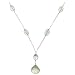 Sterling Silver Linked Aquamarine and Prehnite Necklace, 17"