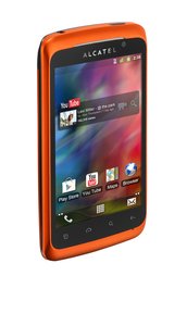 Alcatel One Touch Play 991D Smartphone (10,2 cm (4 Zoll) Touchscreen, 5 Megapixel Kamera, Dual-SIM, Android 2.3) orange