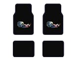 A Set of 4 Universal Fit Plush Carpet Floor Mats – American Bald Eagle Flag