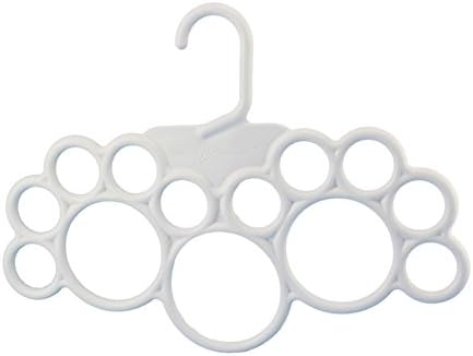 Ammap Scarf Hanger Organizer, No Snag Storage for Scarves, Ties, Belts, Shawls, Pashminas, Accessories - 13 Loops(White)