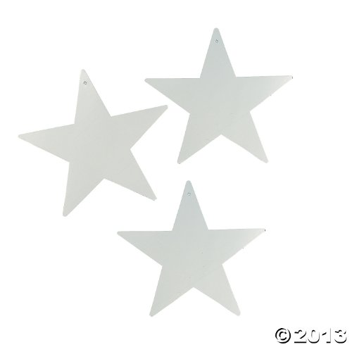 Fun Express Silver Star Cardboard 12 Inch Cutout 12 Pieces Arts