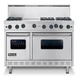 Viking 48 in. 4 Burner, 24 in. Grill Self Cleaning Gas Sealed Burner Range - VGSC487-4Q/VGSC487-4Q