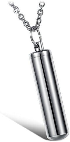 Bullet Shape Vial Tube Pendant Keepsake Necklace