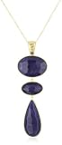 Marcia Moran 18k Gold-Plated Sodalite Long Three Stone Pendant Necklace