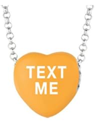 Sweethearts Enamel "Text Me" Heart on 16" Necklace Pendant with Gift Box