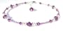 Damali .925 Sterling Silver Anklet Purple Crown (Sahasrara) Chakra Anklet for inner wisdom, meditation, motivation, spirituality, unity