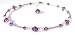 February Amethyst .925 Sterling Silver Swarovski Crystal Ankle Bracelets - Adjustable Birthstone Beaded Anklets