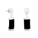 Beautiful Genuine Black Jade and Sterling Silver Earrings