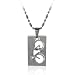 Mens Stainless Steel 20-Inch Hollow Out Bike Dog Tag Pendant Chain Necklace Jewellery