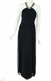 Xscape Sequin Neckline Gown Navy 8