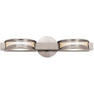 Access Lighting 62027-BS-FST Metis 2 Light Bath Vanity Light in Brushed Steel with Frosted... by Access Lighting