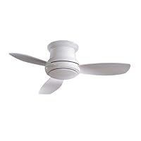 Minka-Aire Fans F518-WH 44 Concept II Contemporary Flush Mount White Ceiling Fan w/ Light and Remote