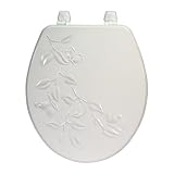 Magnolia 230 Elite Round Garden Butterflies White Toilet Seat