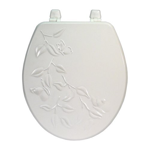 Magnolia 230 Elite Round Garden Butterflies White Toilet Seat