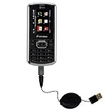 Retractable USB Cable for the LG UX265 UX280 with Power Hot Sync and Charge capabilities - uses Gomadic TipExchange Technology
