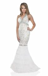 Mermaid Chiffon/Taffeta/Tulle Applique Crystals Crystal Beaded Sequined Lace Evening Dress 